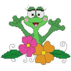 Funny Frog Flowers - Cross Stitch Wonders