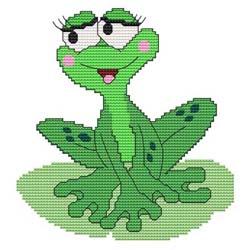 Funny Frog Lily Pad - Cross Stitch Wonders