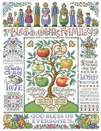 Bless Our Family Sampler - Kooler Design Studio