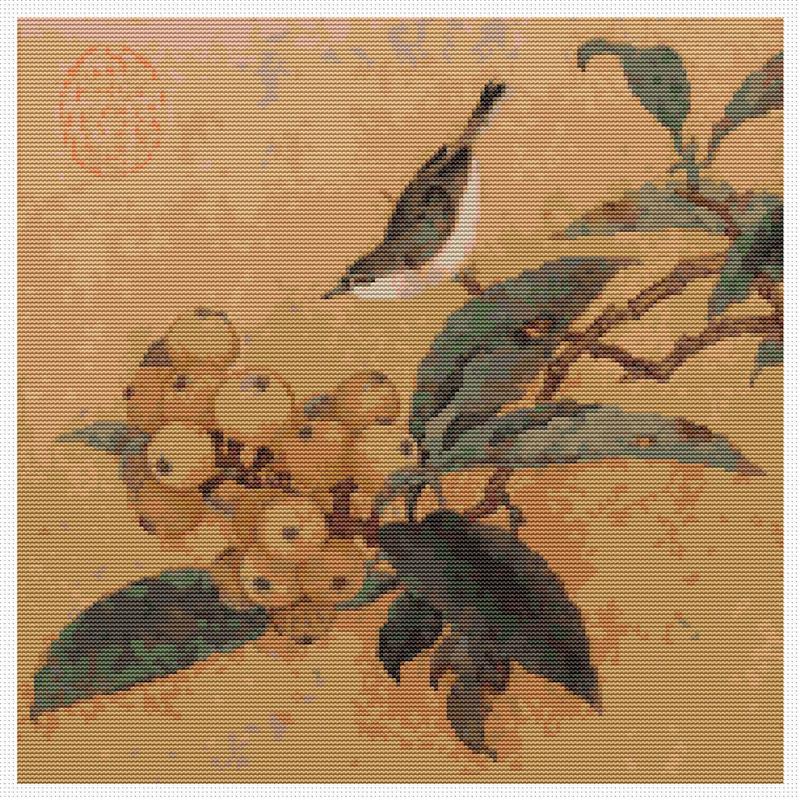 Loquats And Mountain Bird - Art of Stitch, The