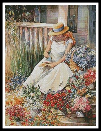 Girl With Flowers - Artecy Cross Stitch