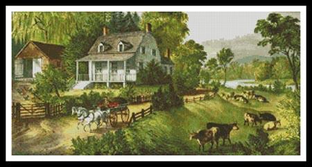 American Homestead In Summer - Artecy Cross Stitch