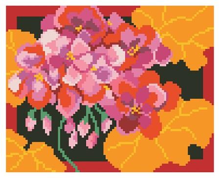 Vivid Geraniums Big Stitch - Kooler Design Studio