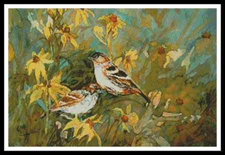Sparrows In The Field - Artecy Cross Stitch