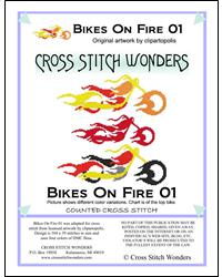 Bikes On Fire 1 - Cross Stitch Wonders