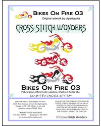 Bikes On Fire 3 - Cross Stitch Wonders