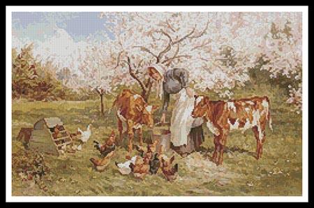 Feeding Time In The Orchard - Artecy Cross Stitch