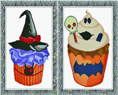 Halloween Cupcakes 1 & 2 - Alessandra Adelaide Needleworks