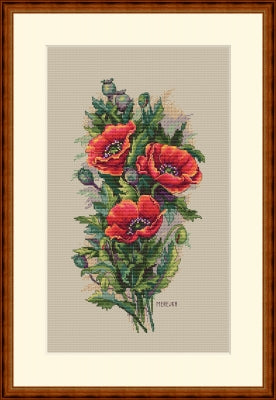 Vintage Poppies (Aida Cloth) - Merejka