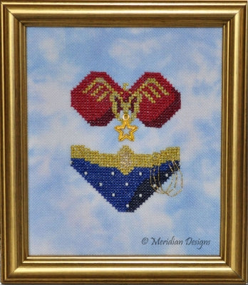 Super Heroine, Teenie Weenie Bikinis - Meridian Designs For Cross Stitch