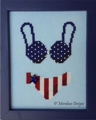 July, Teenie Weenie Bikinis - Meridian Designs For Cross Stitch