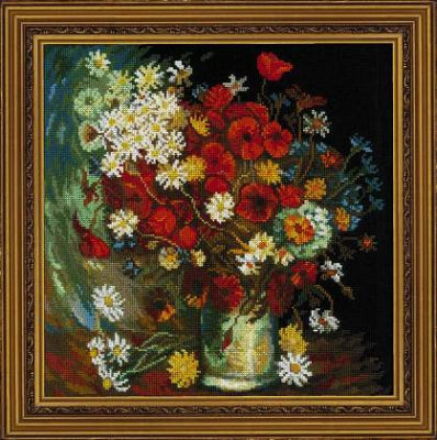 Still Life With Meadow Flowers & Roses After Van Gogh's Painting - Riolis