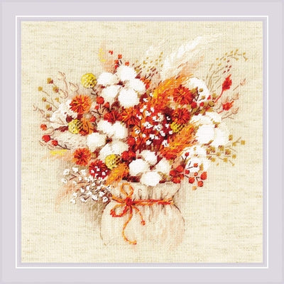 Bouquet With Lagurus And Cotton - Riolis