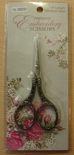 Silver Embossed Round Handle Scissors