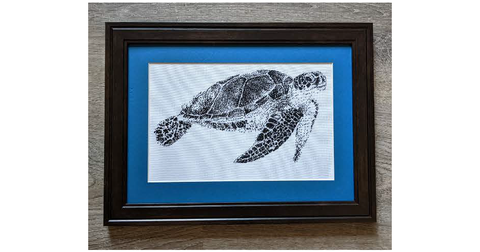 Sea Turtle Monochrome - Stitching Jules Design