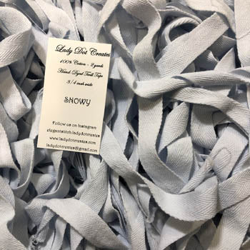 Snowy Twill Tape - Lady Dot Creates