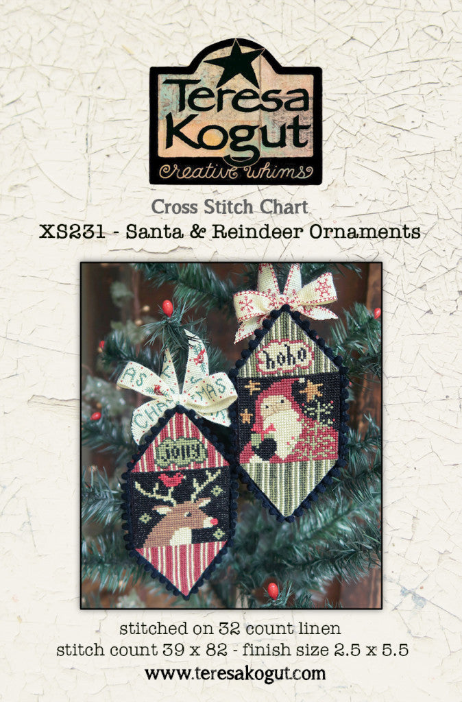 Santa & Reindeer Ornaments - Teresa Kogut