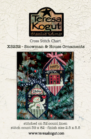 Snowman & House Ornaments - Teresa Kogut