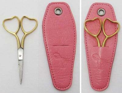 Tamsco Heart Scissors With Leather Sheath