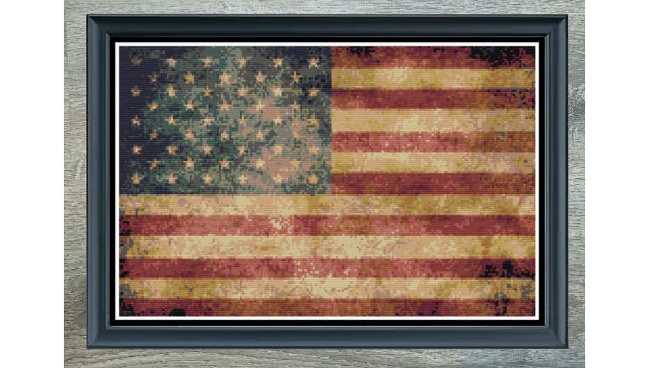 Worn American Flag - Stitching Jules Design