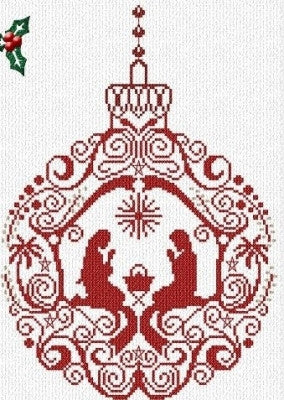 Manger Ornament - Alessandra Adelaide Needleworks