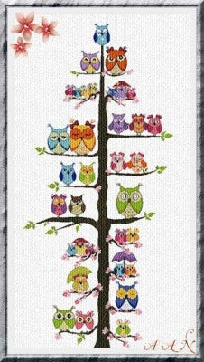 Owl Family Tree - Alessandra Adelaide Needleworks