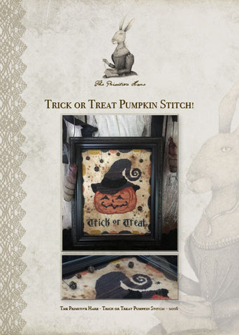 Trick Or Treat Pumpkin Stitch - Primitive Hare