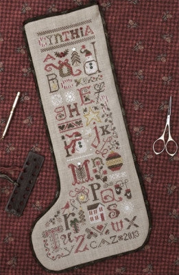Christmas Thoughts Stocking - Drawn Thread