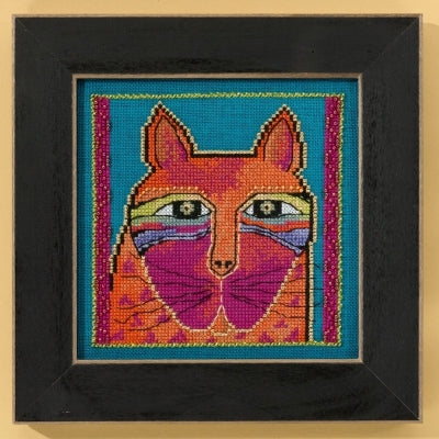 Wild Orange  Cat- Laurel Burch - Mill Hill