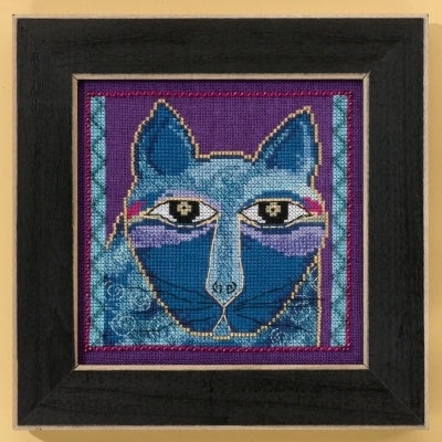 Wild Blue Cat- Laurel Burch - Mill Hill