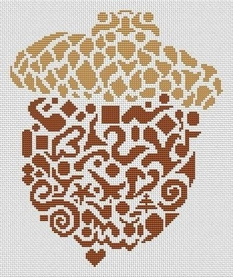 Tribal Acorn - White Willow Stitching