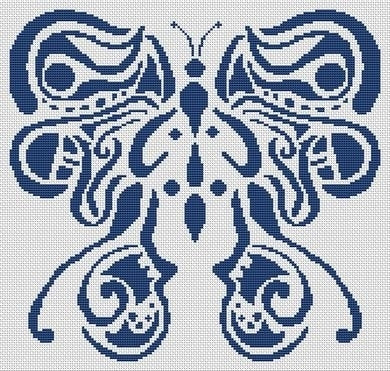Tribal Butterfly - White Willow Stitching