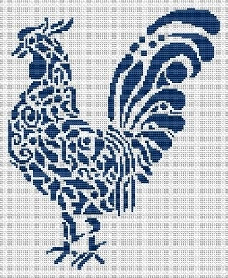Tribal Rooster - White Willow Stitching