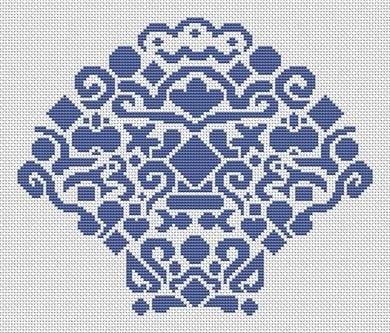 Tribal Scallop Shell - White Willow Stitching