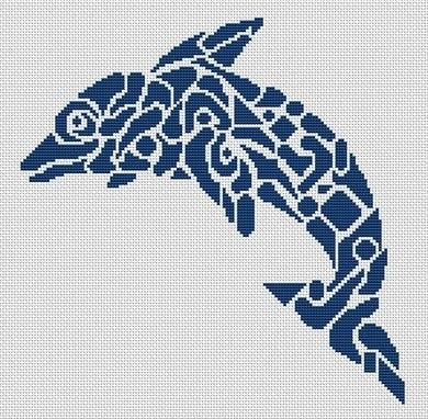 Tribal Dolphin  - White Willow Stitching