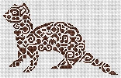 Tribal Ferret - White Willow Stitching