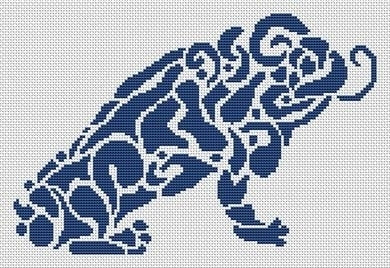Tribal Frog - White Willow Stitching
