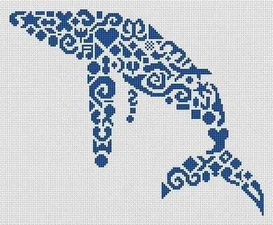 Tribal Humpback Whale - White Willow Stitching
