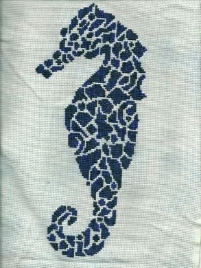 Tribal Seahorse - White Willow Stitching