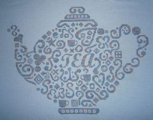 Tribal Teapot - White Willow Stitching