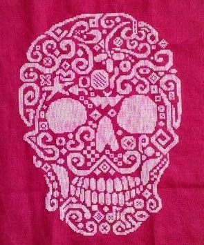 Tribal Skull - White Willow Stitching