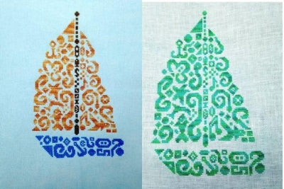 Tribal Sailboat - White Willow Stitching